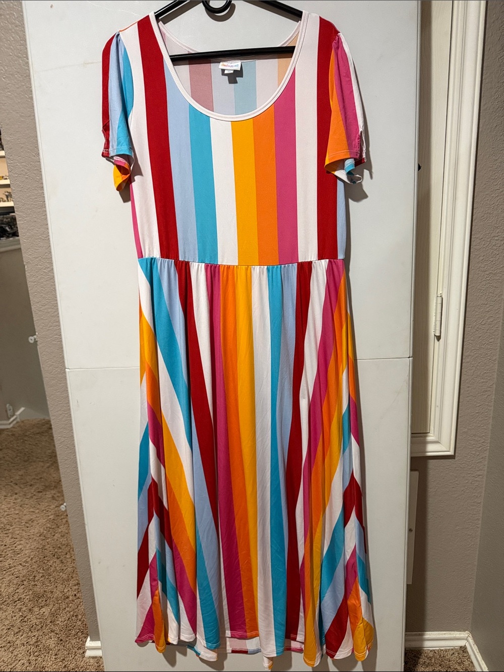 Lularoe Riley dress  Vertical Stripe Midi Dress - Multi